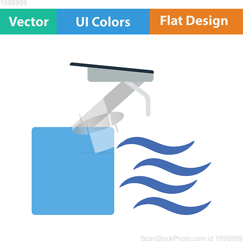 Image of Flat design icon of Diving stand 