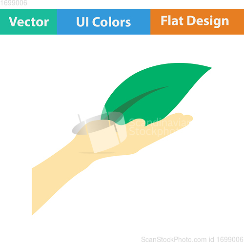 Image of Hand holding leaf icon