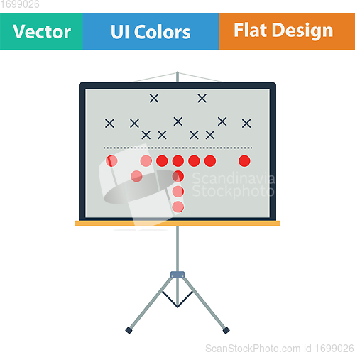 Image of American football game plan stand icon