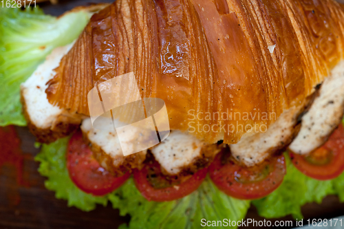 Image of savory croissant brioche bread with chicken breast 