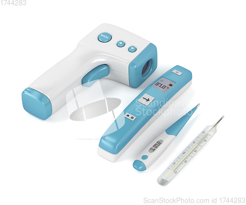 Image of Different types of medical thermometers