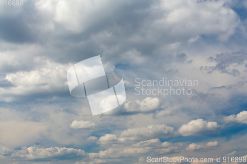 Image of White clouds on evening blue sky