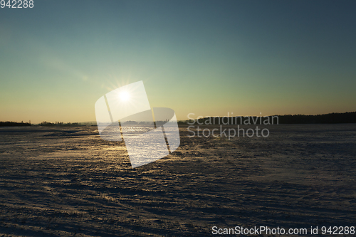 Image of Winter landscape, the sun