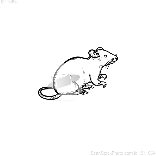 Image of Lab rat hand drawn sketch icon.