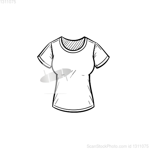 Image of Tight t-shirt hand drawn sketch icon.