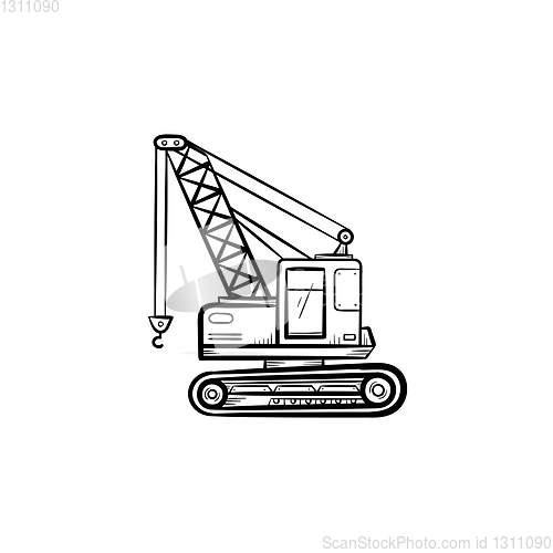 Image of Lifting crane hand drawn sketch icon.