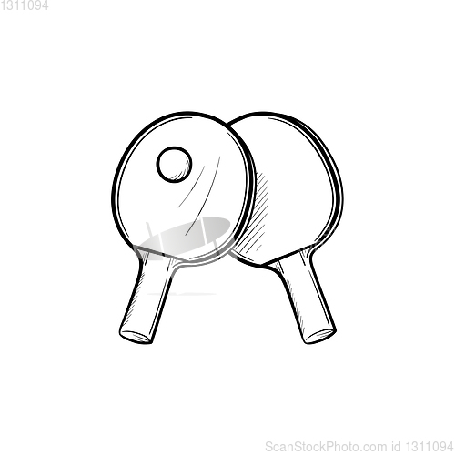 Image of Table tennis hand drawn sketch icon.