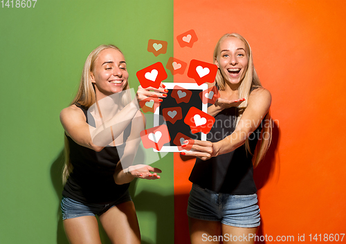 Image of Social media interactions on mobile phone