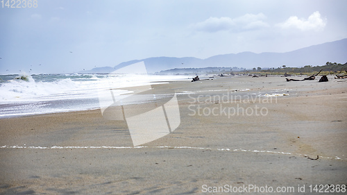 Image of stormy ocean scenery background