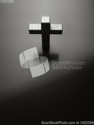 Image of black cross symbol with space for text