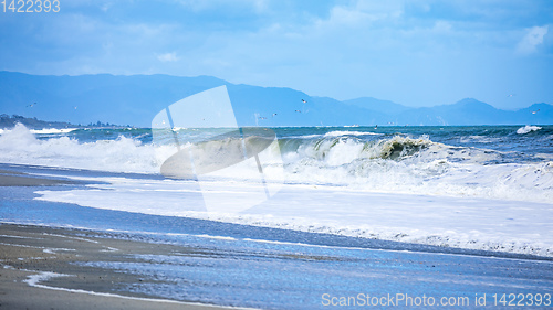 Image of stormy ocean scenery background