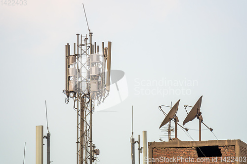 Image of some antenna at the roofs of Cairo Egypt