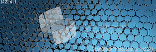 Image of blue hexagon background