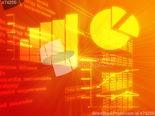 Image of Spreadsheet business charts illustration