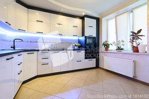 Image of White modern kitchen interior