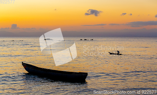 Image of Beautiful sunset over sea, Madagascar