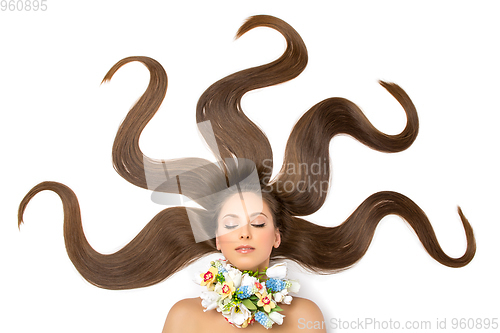 Image of beautiful girl with long hair