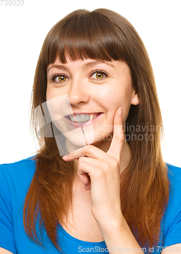 Image of Portrait of a happy young woman