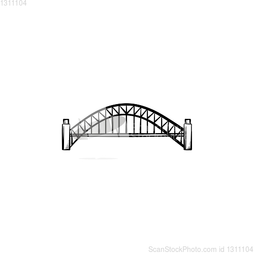 Image of Bridge hand drawn sketch icon.