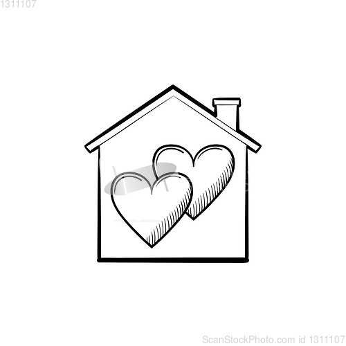 Image of Sweet home hand drawn sketch icon.