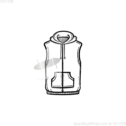 Image of Vest jacket hand drawn sketch icon.