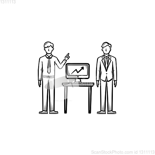 Image of Strategy consulting hand drawn sketch icon.