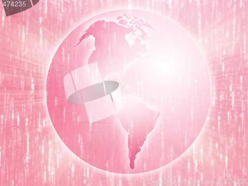 Image of Map of the Americas on globe  illustration