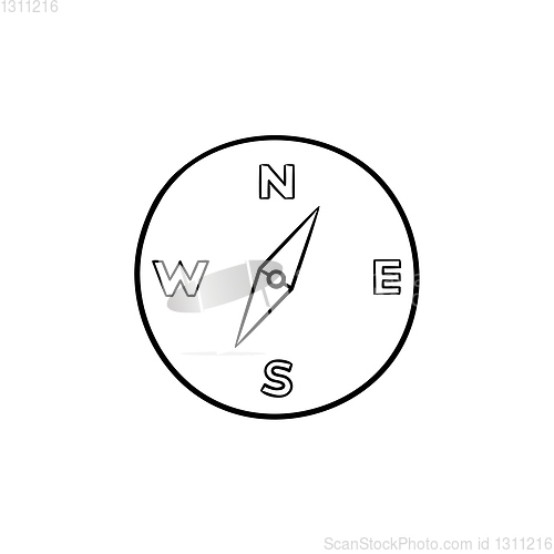 Image of Compass hand drawn outline doodle icon.