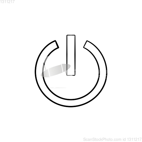 Image of Power button hand drawn outline doodle icon.