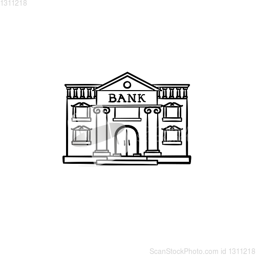 Image of Bank hand drawn outline doodle icon.