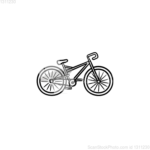 Image of Bicycle hand drawn outline doodle icon.