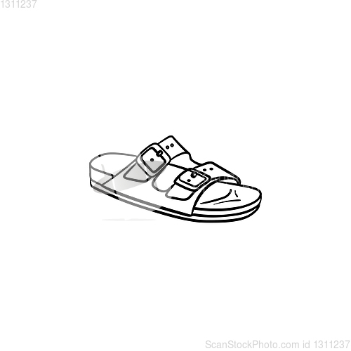 Image of Sandal hand drawn outline doodle icon.