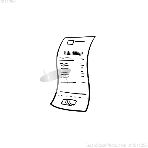 Image of Receipt hand drawn outline doodle icon.