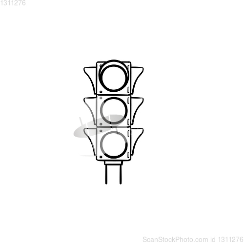 Image of Traffic light hand drawn outline doodle icon.