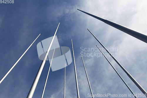 Image of flagstaff against blue sky