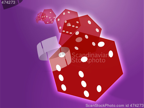 Image of Rolling red dice illustration