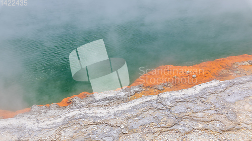 Image of hot sparkling lake in New Zealand