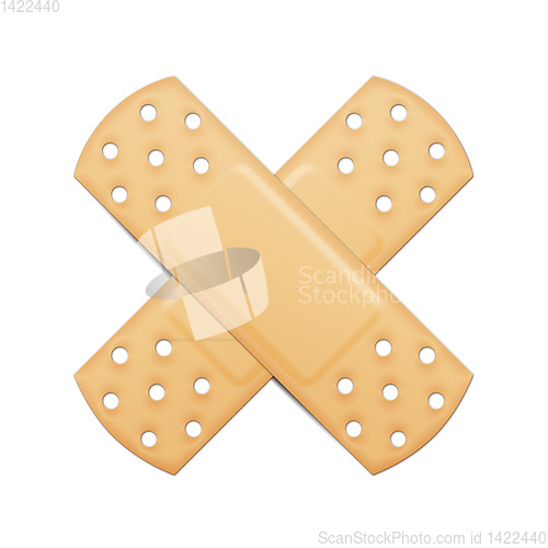 Image of typical plaster cross symbol with clipping path