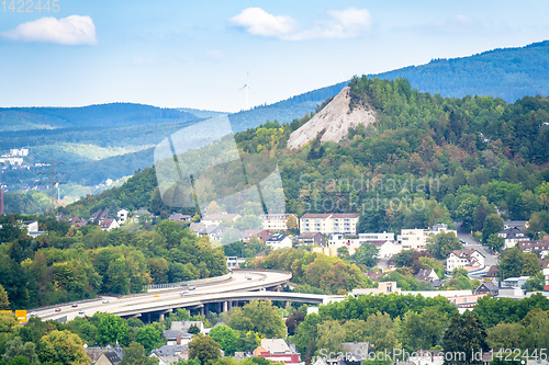 Image of aerial view of the federal road at Siegen Germany