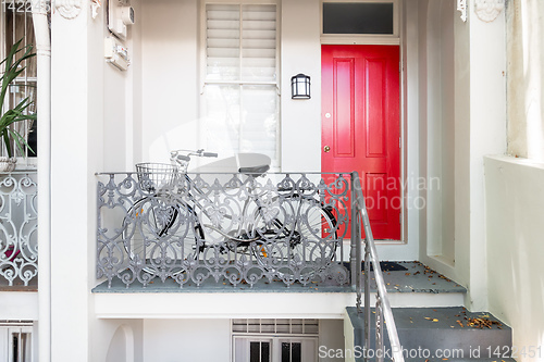 Image of terrace house with bicycle at Sydney Australia