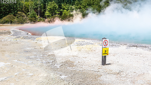 Image of hot sparkling lake in New Zealand