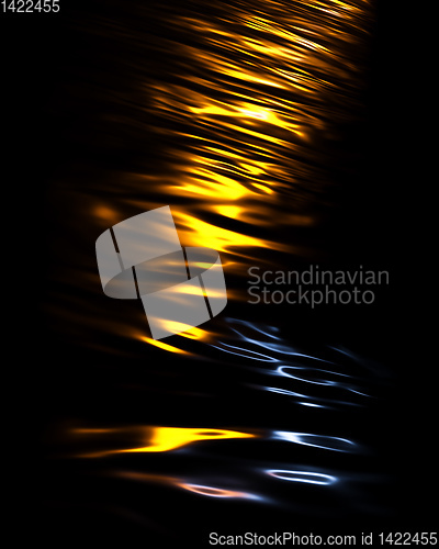 Image of dark water lights reflections background