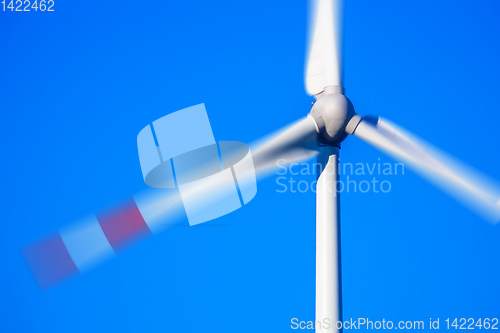 Image of wind energy detail blue sky