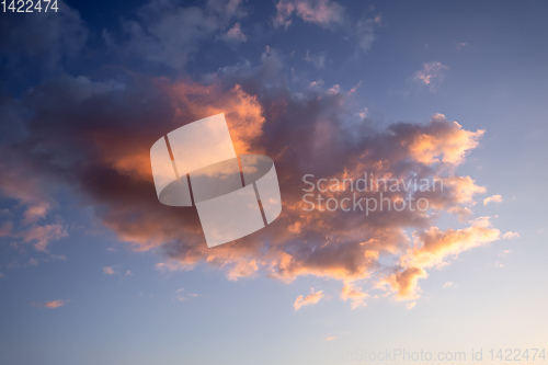 Image of red sunset cloud background