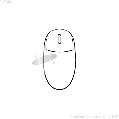 Image of Computer mouse hand drawn outline doodle icon.