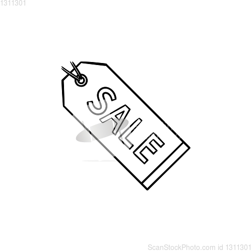 Image of Sale tag hand drawn outline doodle icon.