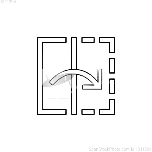 Image of Transform tool hand drawn outline doodle icon.