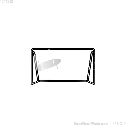 Image of Soccer goal hand drawn outline doodle icon.