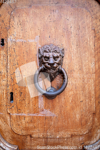 Image of old wooden head door knob