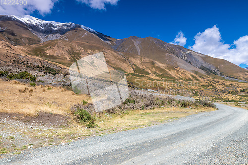 Image of dirt road to horizon New Zealand south island